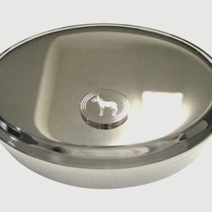 Etched Oval Donkey Oval Trinket Jewelry Box